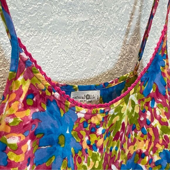 NATURAL LIFE Gigi Floral Babydoll Mini Dress in Multi Starburst size Large - Picture 6 of 13